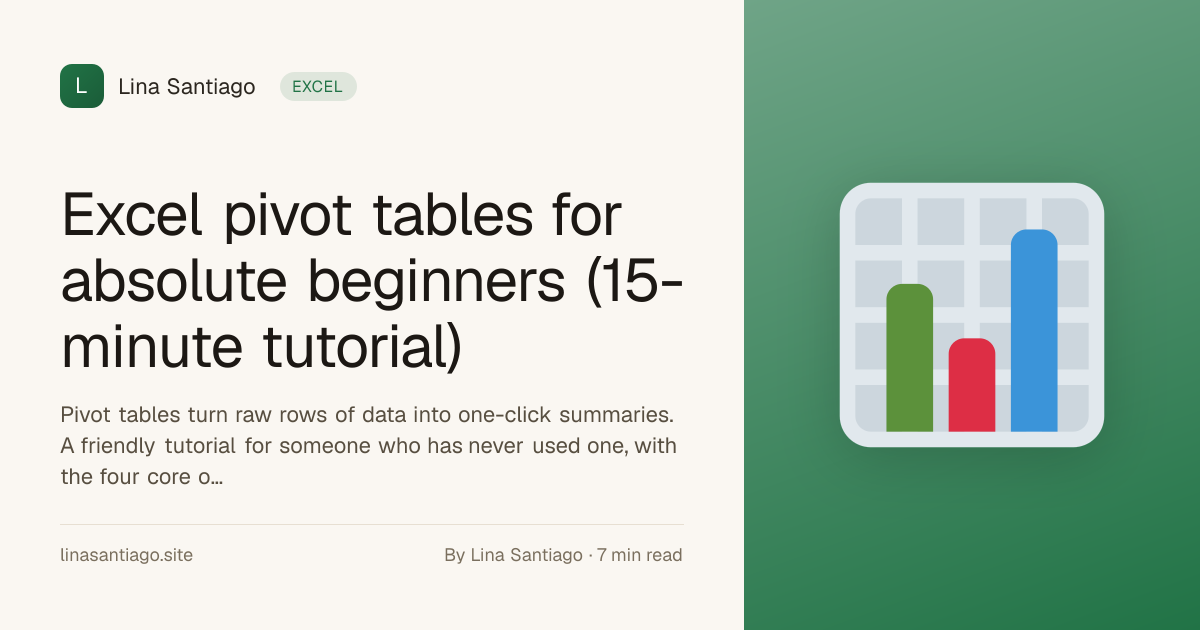 Excel pivot tables for absolute beginners (15-minute tutorial)
