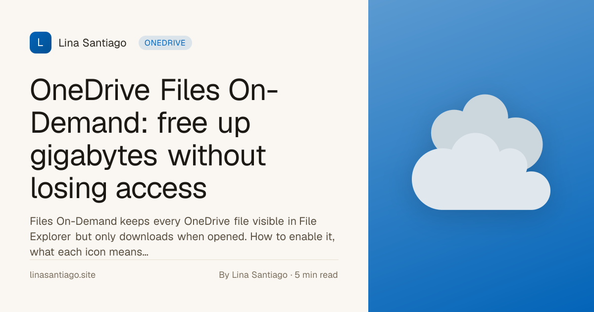 OneDrive Files On-Demand: free up gigabytes without losing access