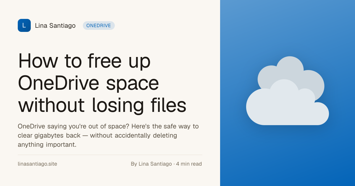 How to free up OneDrive space without losing files