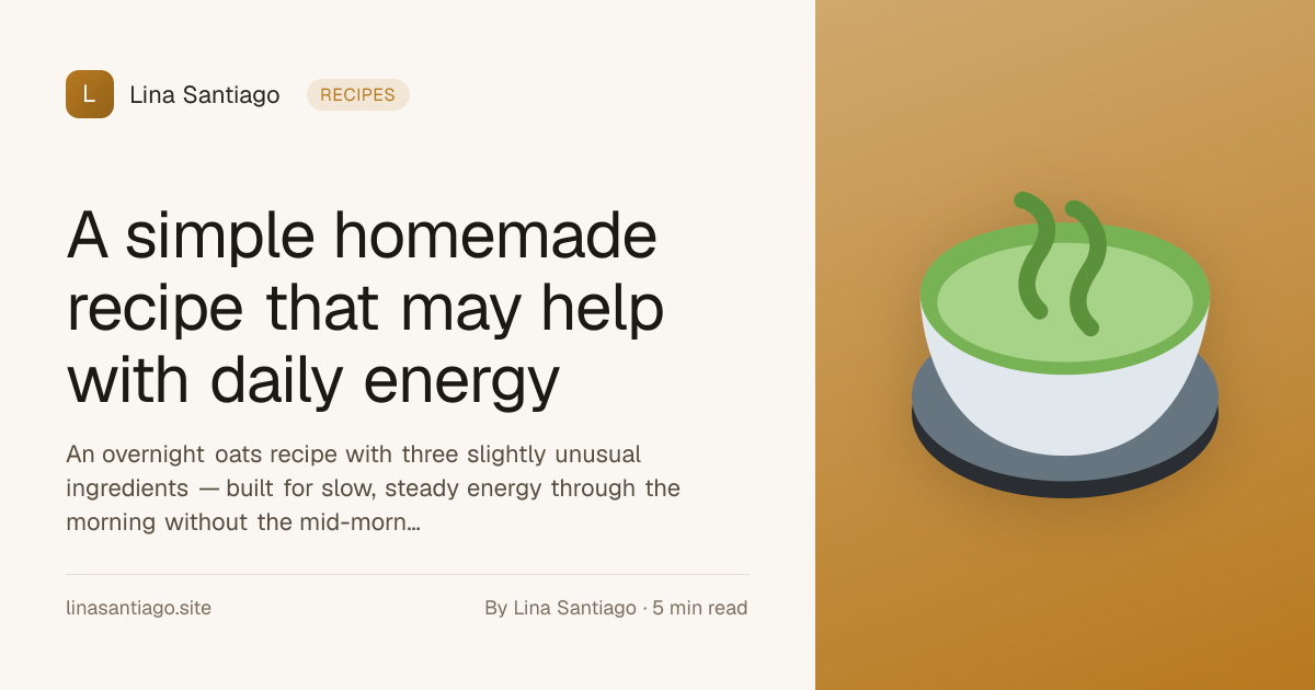 A simple homemade recipe that may help with daily energy