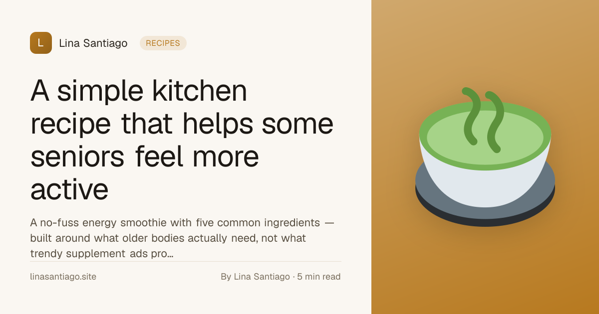 A simple kitchen recipe that helps some seniors feel more active